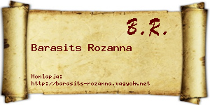 Barasits Rozanna névjegykártya